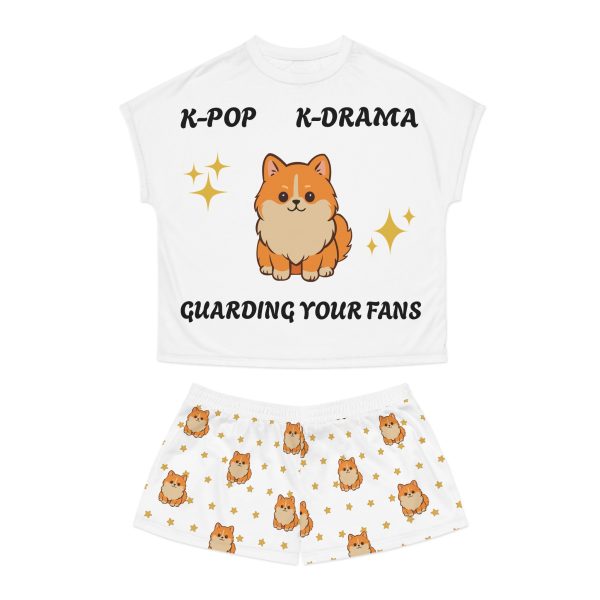 K-Pop Inspired Women's Pajama Set, Cozy Loungewear, Dog Lovers Gift, K-Drama Pajamas, Cute Sleep Outfit
