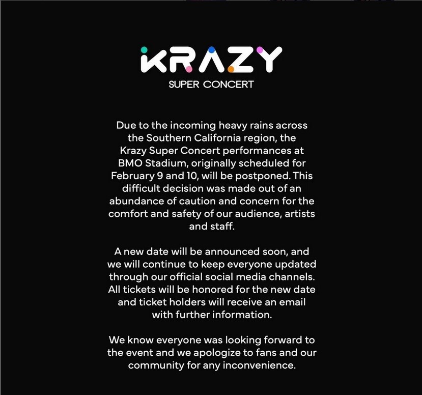 KRAZY Super Concert postpone