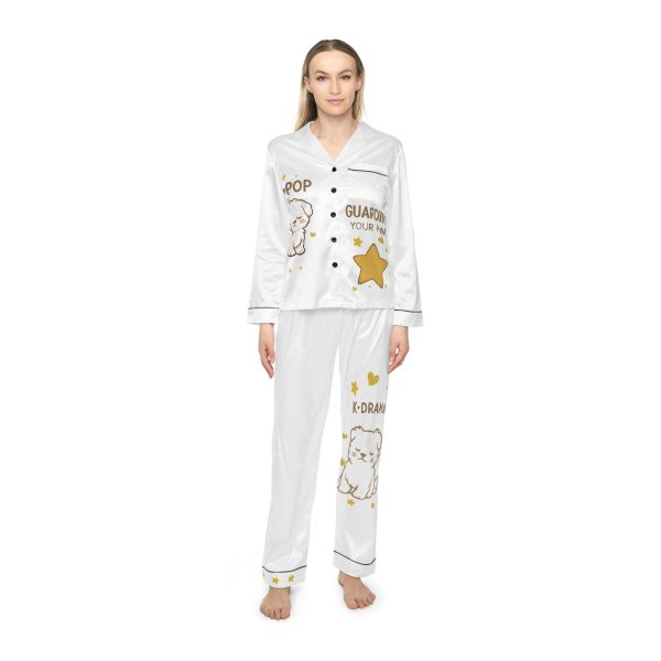 K-Pop & K-Drama Satin Pajamas for Women, Cute Sleepwear, Pajama Set, Gifts for Fans, Cozy Nights - Image 3