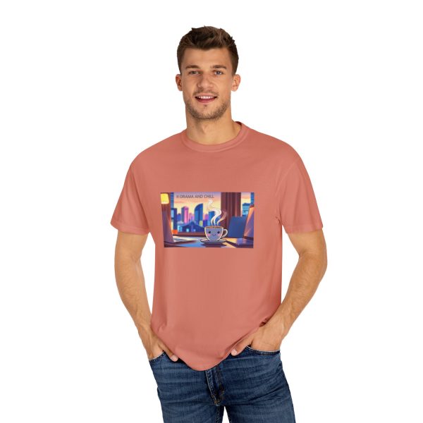 Cozy Morning Vibes T-Shirt - Unisex Garment-Dyed Tee, Coffee Lovers Gift, Casual Everyday Wear, Relaxing Home Style, Perfect for Any [...] - Image 4