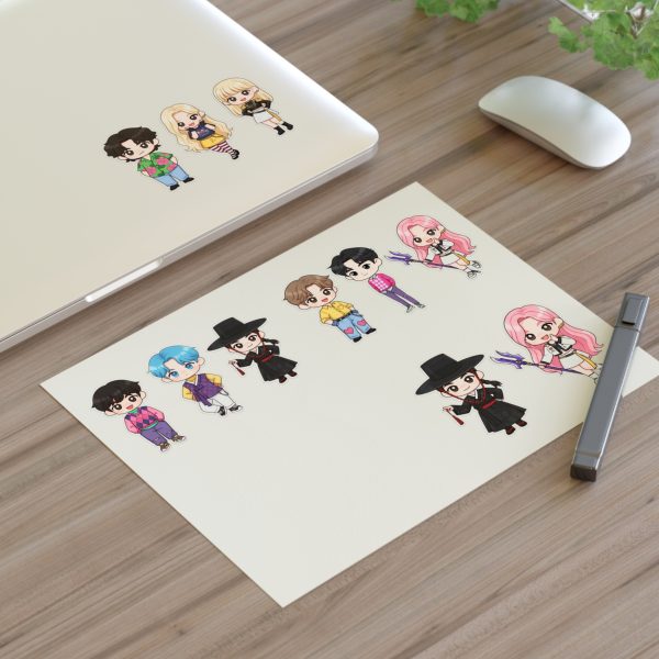 Cute K-Pop Characters Sticker Sheets for Crafting, Journaling, Scrapbooking, Gift Wrapping, Kids Party Favors - Image 15