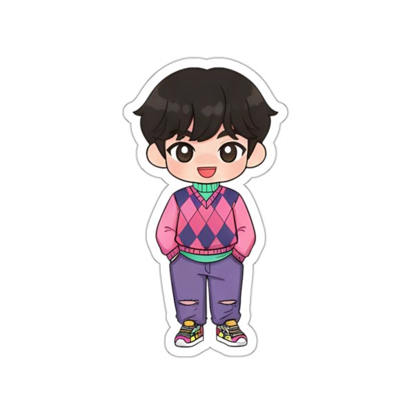 Cute K-Pop Character Stickers, Kawaii Laptop Decor, Gift for Friends, Kids Stickers, Journal Bomb, Aesthetic Stationery