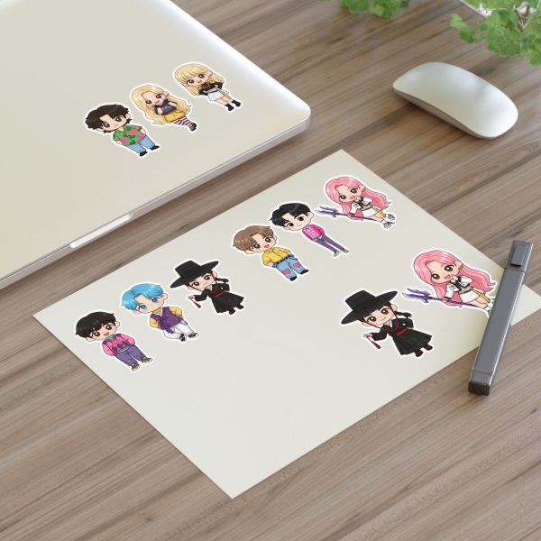 Cute K-Pop Characters Sticker Sheets for Crafting, Journaling, Scrapbooking, Gift Wrapping, Kids Party Favors - Image 7