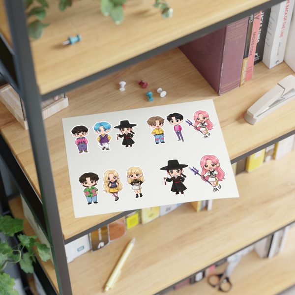 Cute K-Pop Characters Sticker Sheets for Crafting, Journaling, Scrapbooking, Gift Wrapping, Kids Party Favors - Image 6